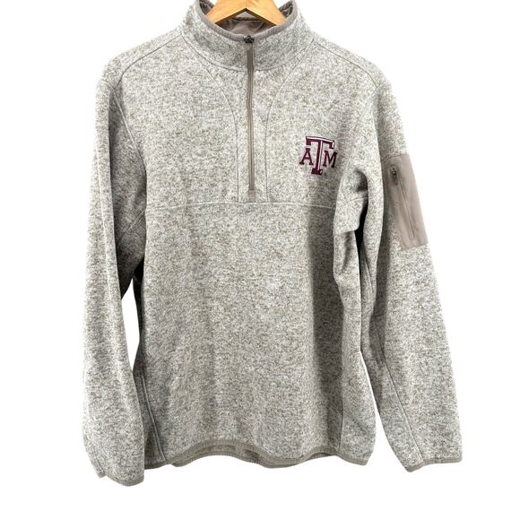 Texas A&M Antigua Mens Half-Zip Pullover Gray Jacket Aggies-Size Large - Picture 1 of 7